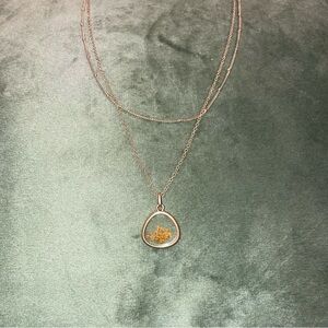 Elegant Boho Layered Gold Floral Pendant Necklace